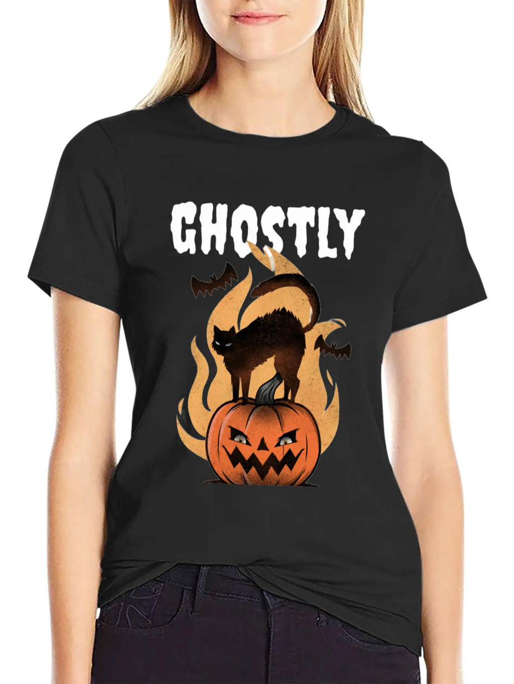 Ghostly T-Shirt Featuring A Halloween Pumpkin Unisex Casual T-Shirt – Clean Design For Daily Comfort