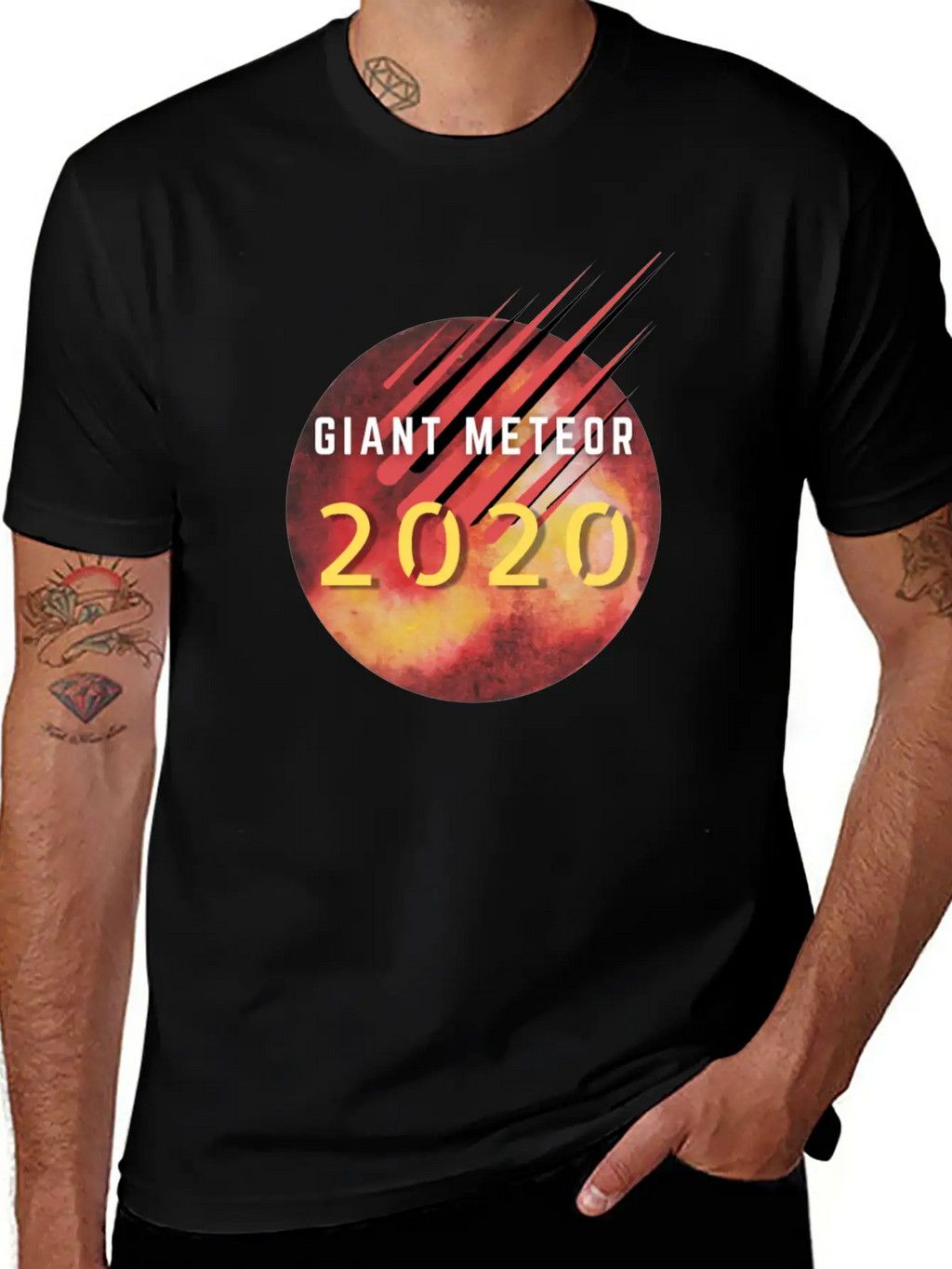 Giant Meteor 2020 Unisex Short Sleeve Soft Cotton T-Shirt – Casual Everyday Wear