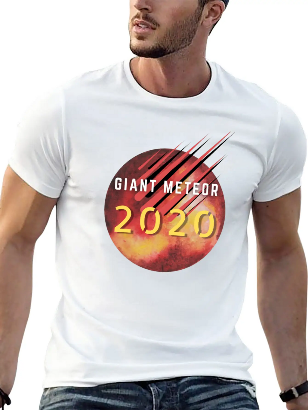 Giant Meteor 2020 Unisex Short Sleeve Soft Cotton T-Shirt – Casual Everyday Wear