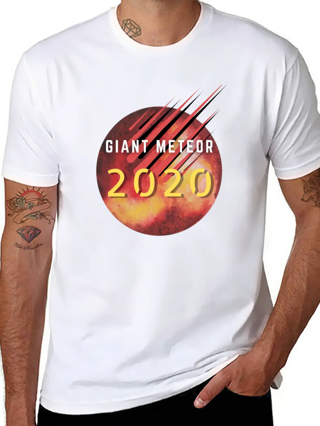 Giant Meteor 2020 Unisex Short Sleeve Soft Cotton T-Shirt – Casual Everyday Wear