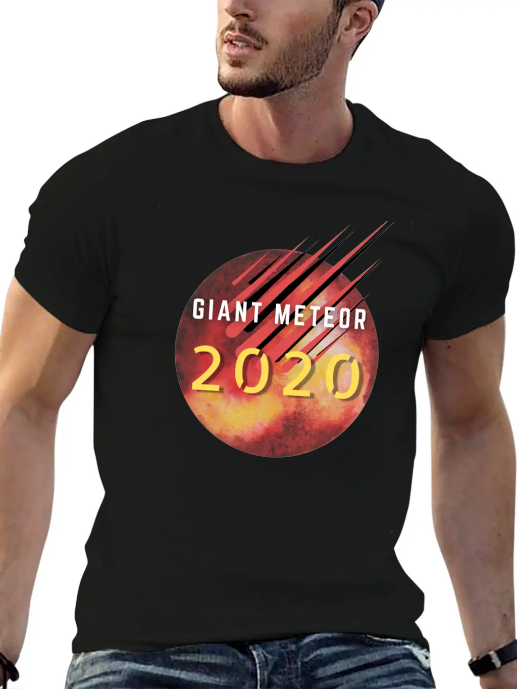 Giant Meteor 2020 Unisex Short Sleeve Soft Cotton T-Shirt – Casual Everyday Wear