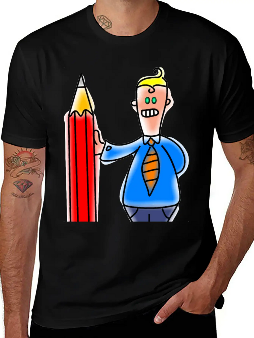 Giant Pencil Man Unisex Casual T-Shirt – Clean Design For Daily Comfort