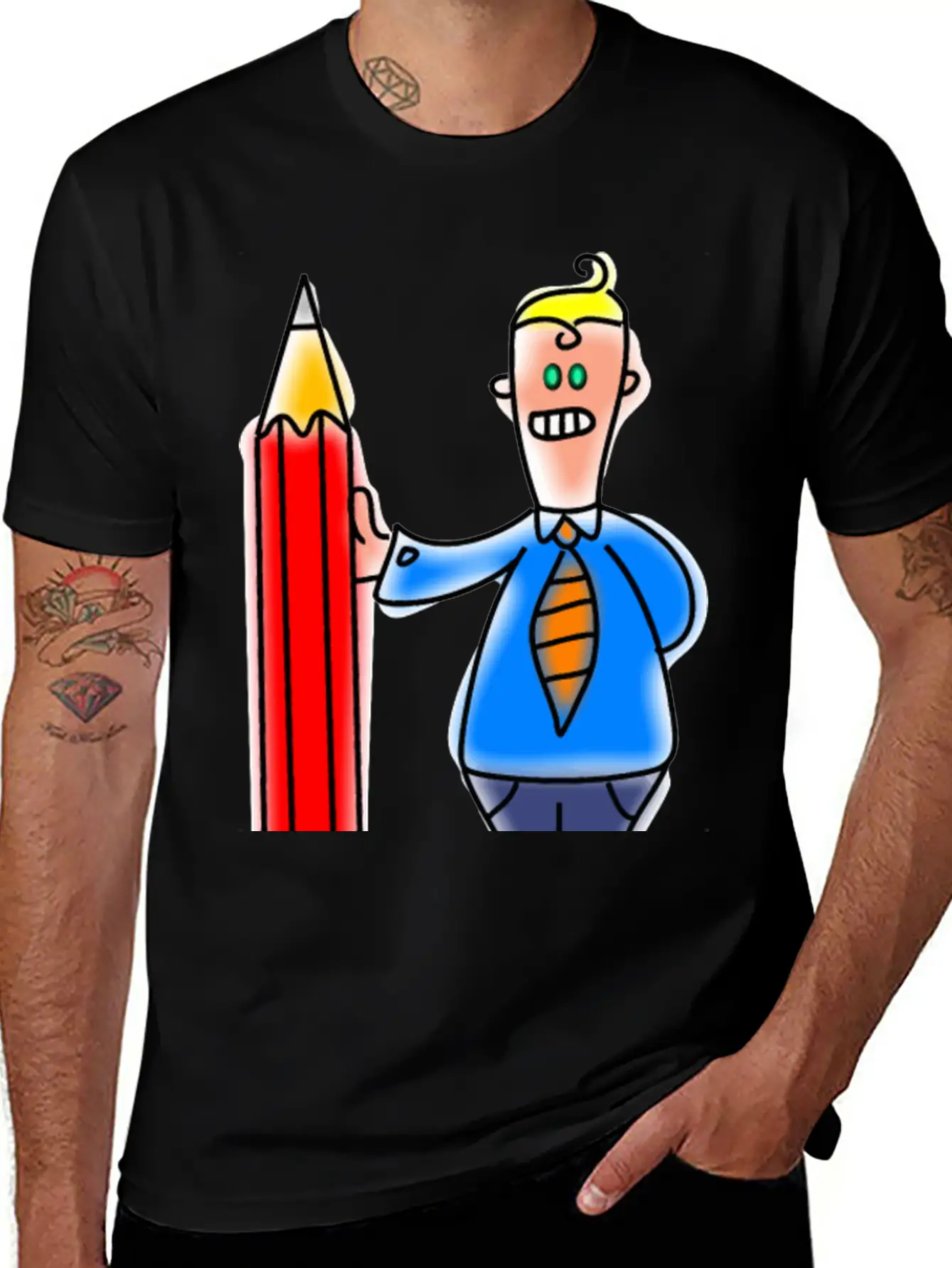 Giant Pencil Man Unisex Casual T-Shirt – Clean Design For Daily Comfort