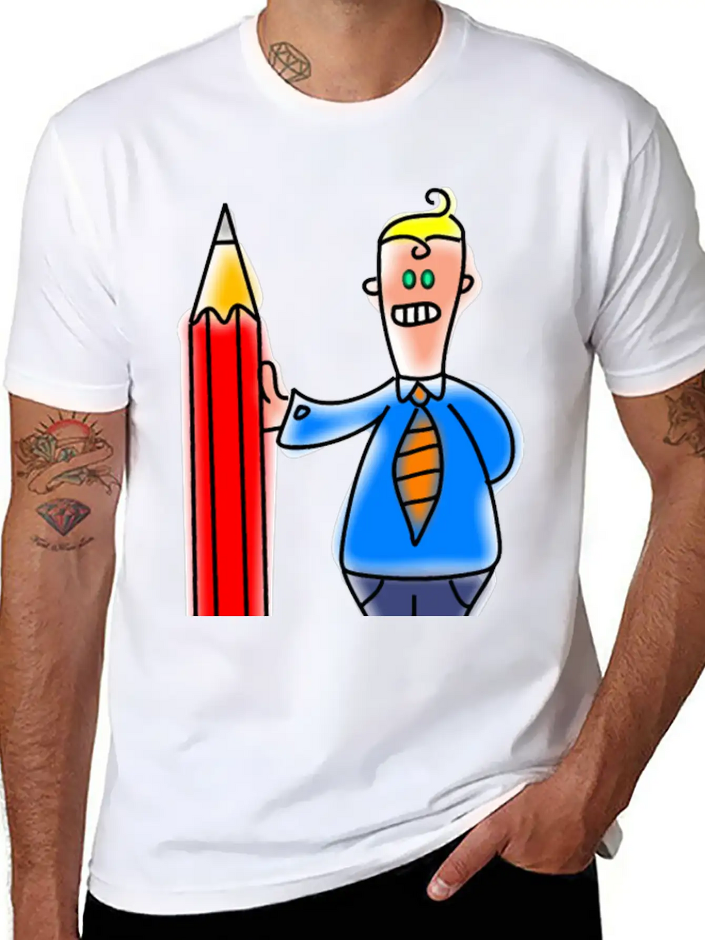 Giant Pencil Man Unisex Casual T-Shirt – Clean Design For Daily Comfort