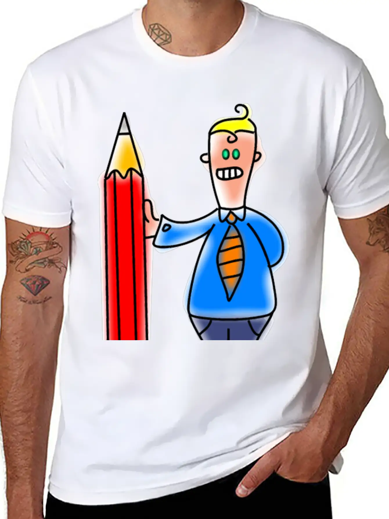 Giant Pencil Man Unisex Casual T-Shirt – Clean Design For Daily Comfort