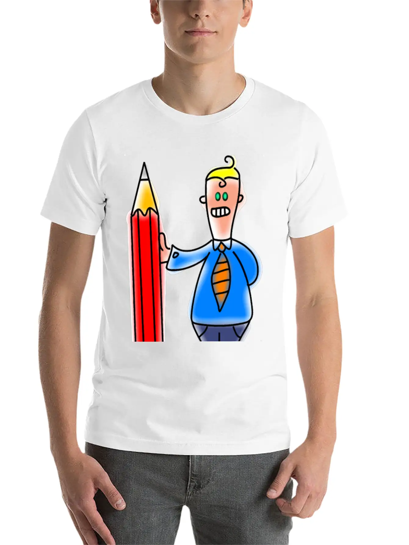 Giant Pencil Man Unisex Casual T-Shirt – Clean Design For Daily Comfort