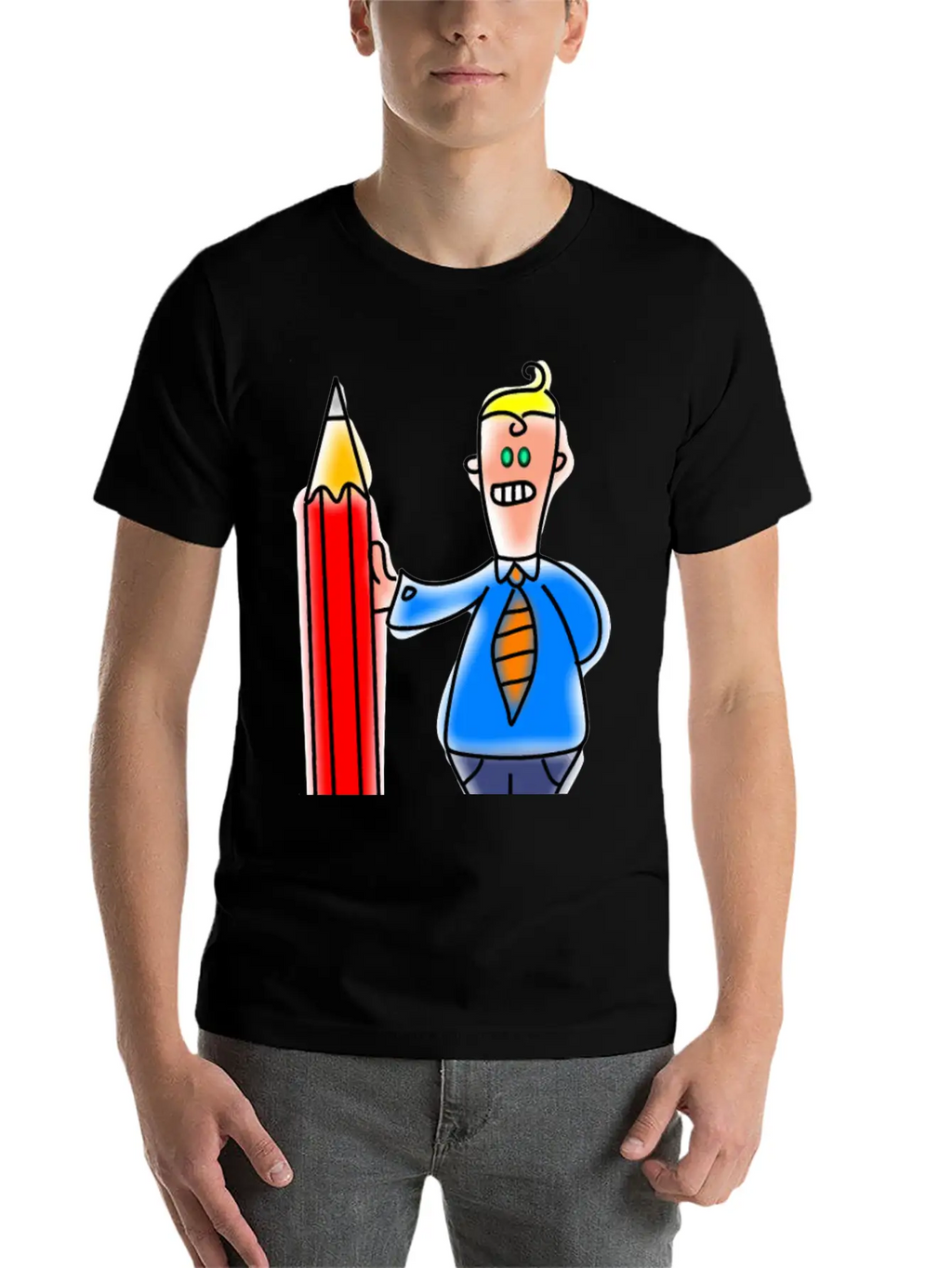 Giant Pencil Man Unisex Casual T-Shirt – Clean Design For Daily Comfort