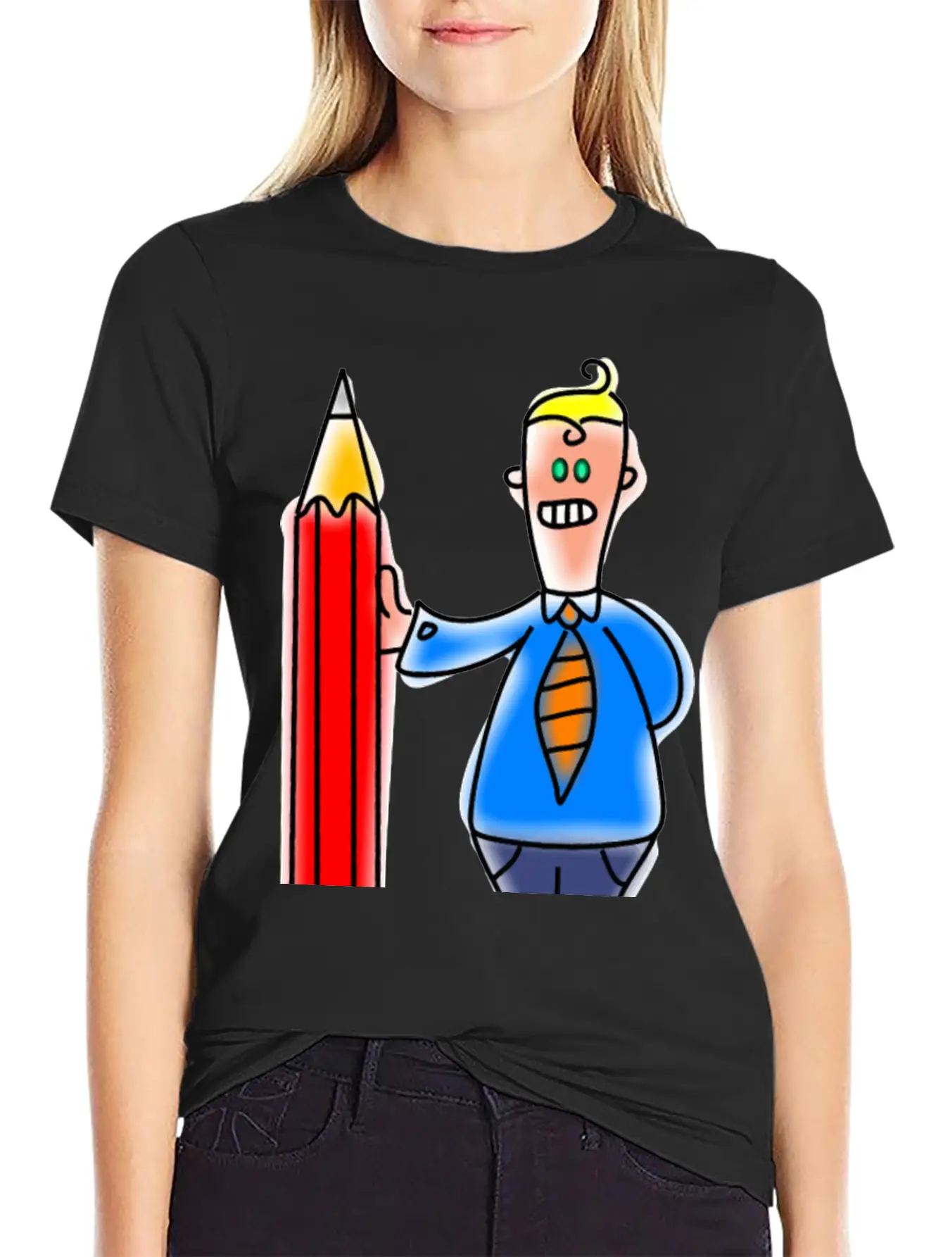 Giant Pencil Man Unisex Casual T-Shirt – Clean Design For Daily Comfort