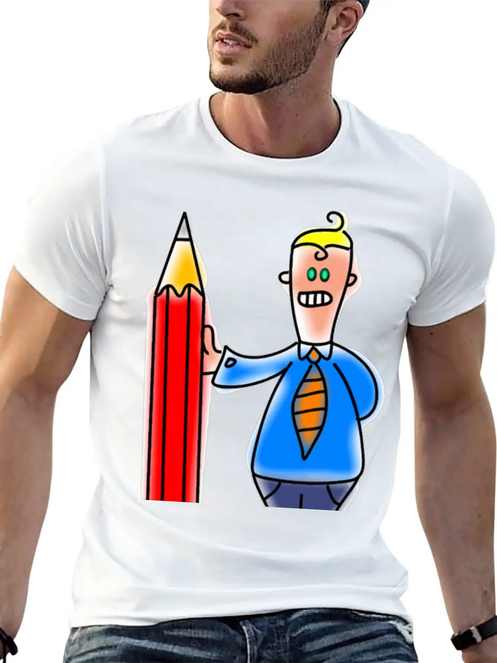 Giant Pencil Man Unisex Casual T-Shirt – Clean Design For Daily Comfort