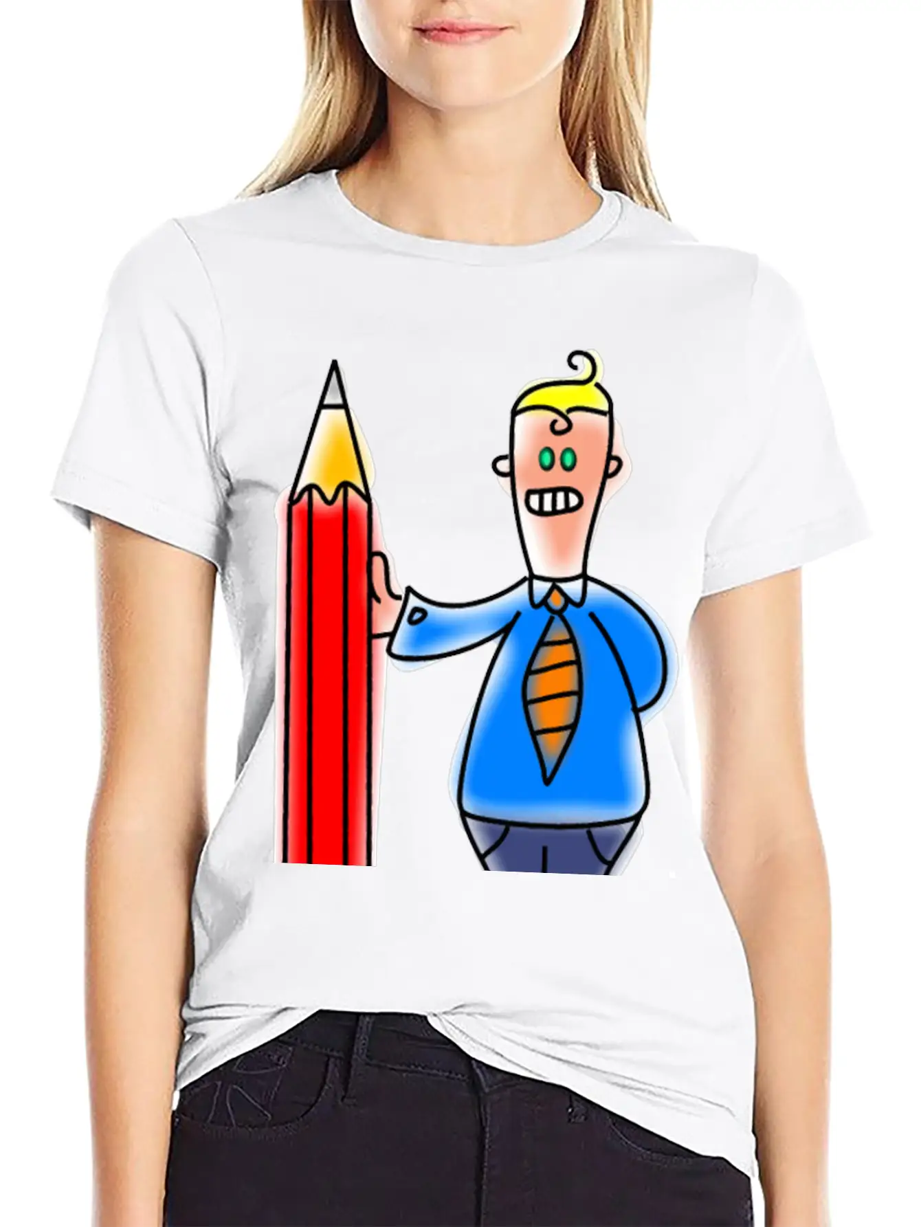 Giant Pencil Man Unisex Casual T-Shirt – Clean Design For Daily Comfort