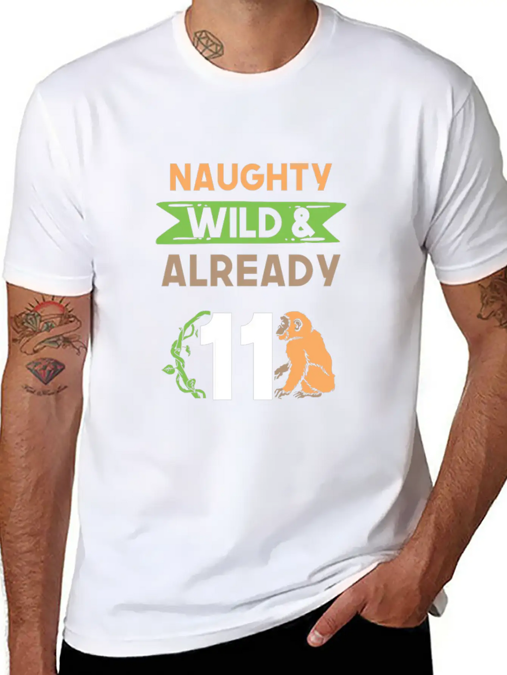 Gift 11 Years Birthday Girl Boy Ape Monkey Unisex Casual T-Shirt – Clean Design For Daily Comfort