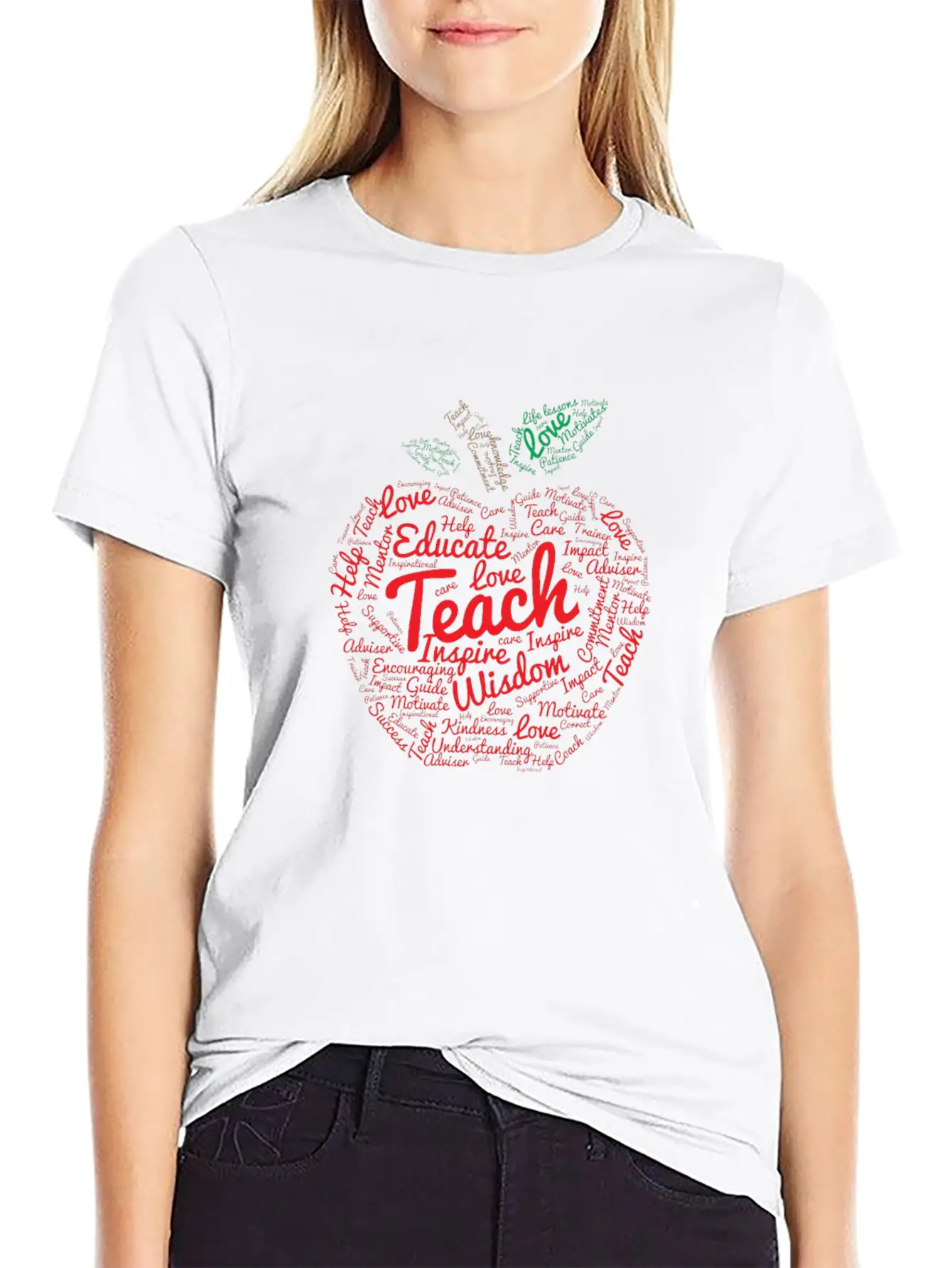 Gift For Teacher Graphic Teacher Word Cloud Essential Cotton Tee For Daily Outfits – Unisex Style