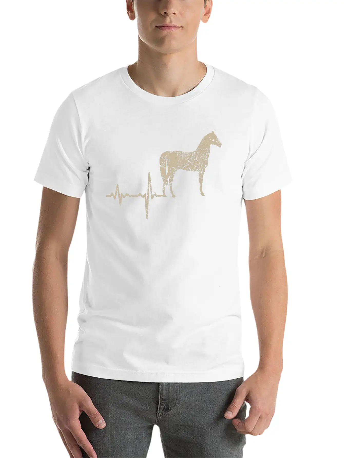 Gift Heartbeat Horse Unisex Short Sleeve Soft Cotton T-Shirt – Casual Everyday Wear