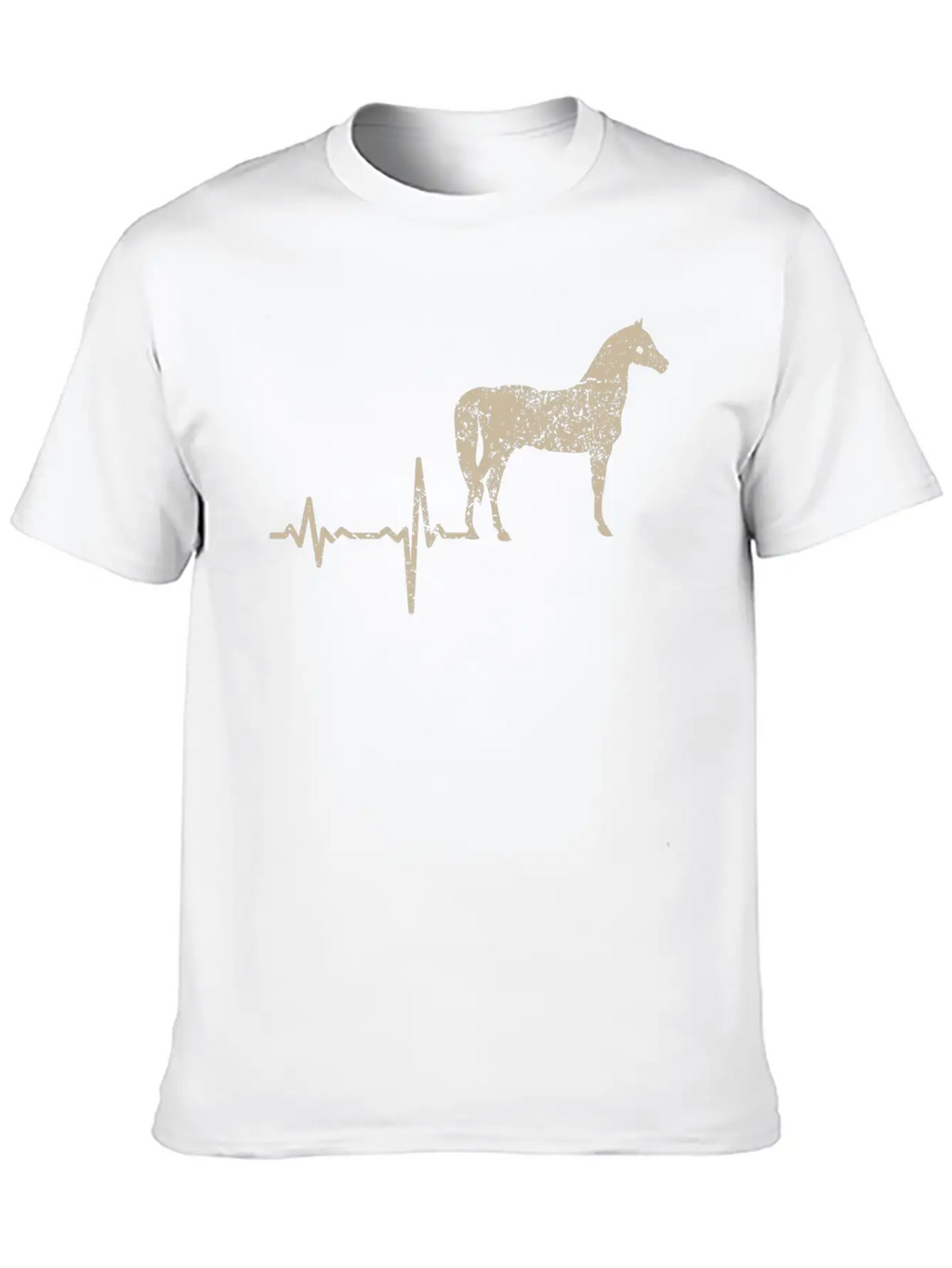 Gift Heartbeat Horse Unisex Short Sleeve Soft Cotton T-Shirt – Casual Everyday Wear