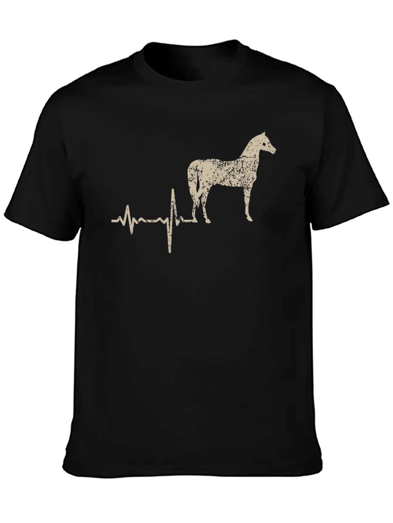Gift Heartbeat Horse Unisex Short Sleeve Soft Cotton T-Shirt – Casual Everyday Wear