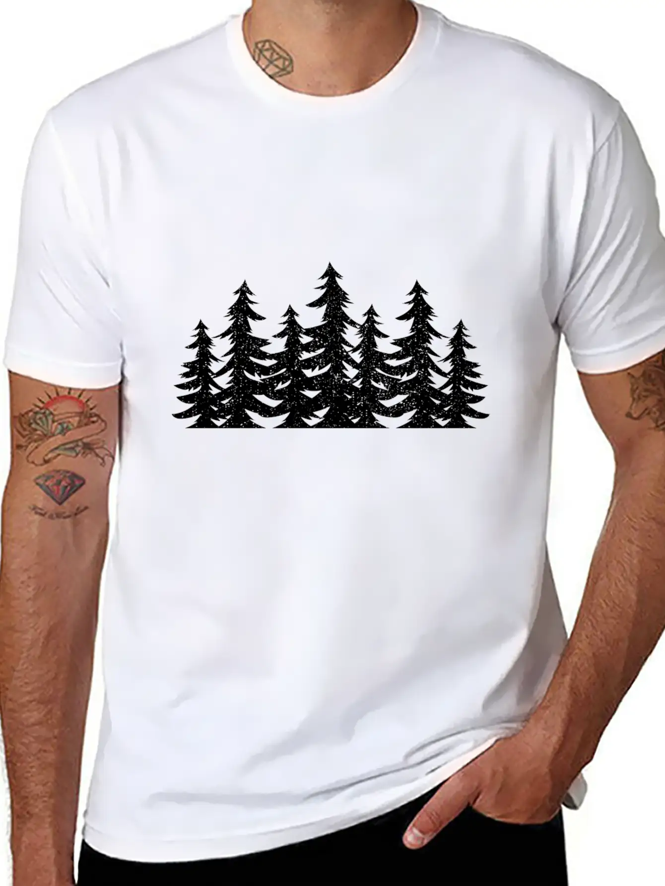 Gift Nature Planet Forest Silhouette Art Classic Fit Graphic Tee For Daily Comfort – Unisex Cotton Shirt