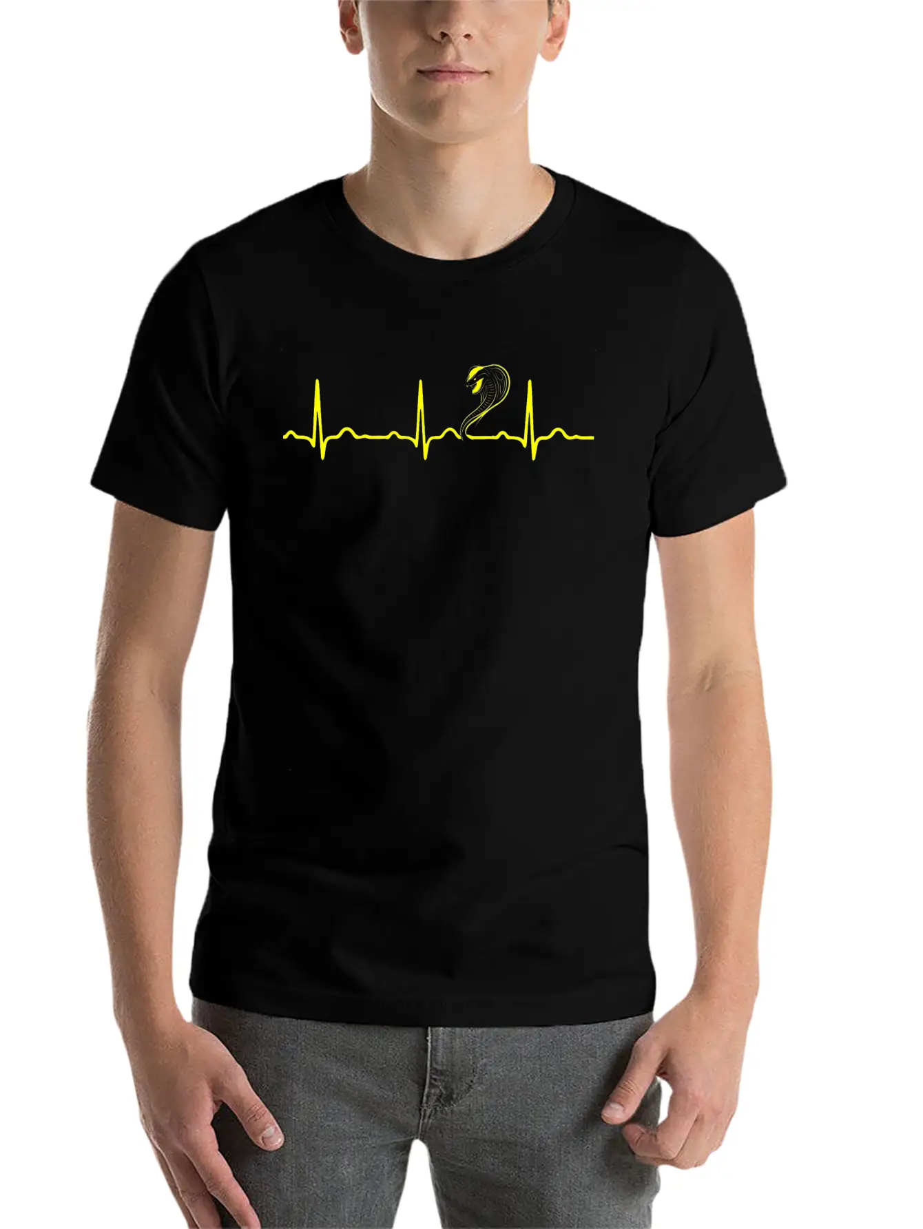 GIFT - SNAKE HEAD COBRA YELLOW Essential Cotton Tee For Daily Outfits – Unisex Style