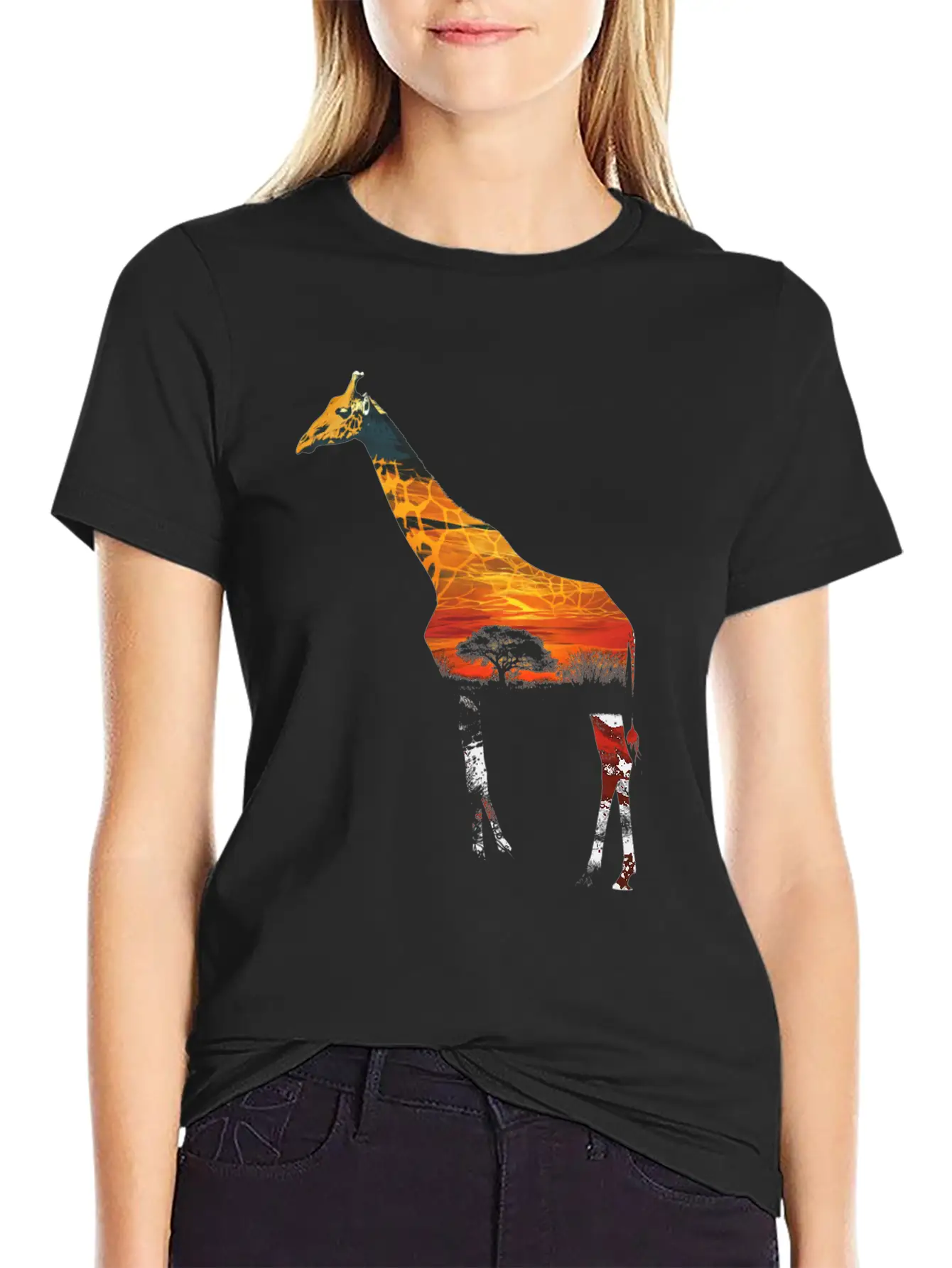 Giraffe African Savannah Unisex Casual T-Shirt – Clean Design For Daily Comfort