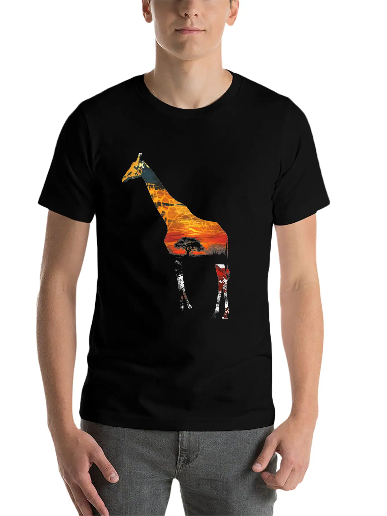 Giraffe African Savannah Unisex Casual T-Shirt – Clean Design For Daily Comfort