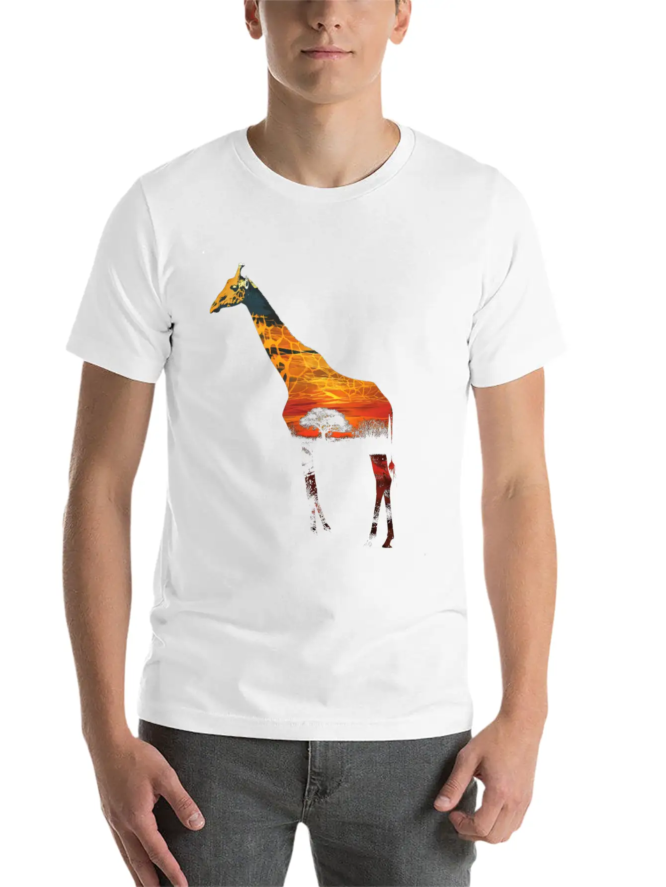 Giraffe African Savannah Unisex Casual T-Shirt – Clean Design For Daily Comfort