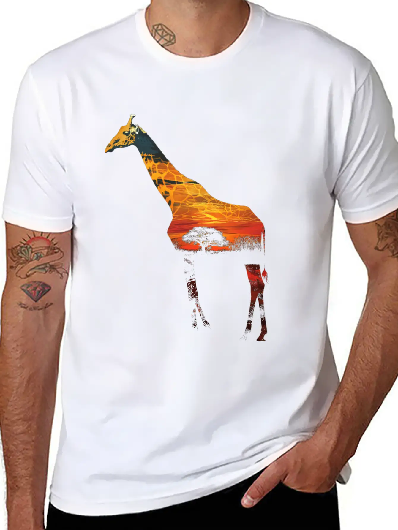 Giraffe African Savannah Unisex Casual T-Shirt – Clean Design For Daily Comfort