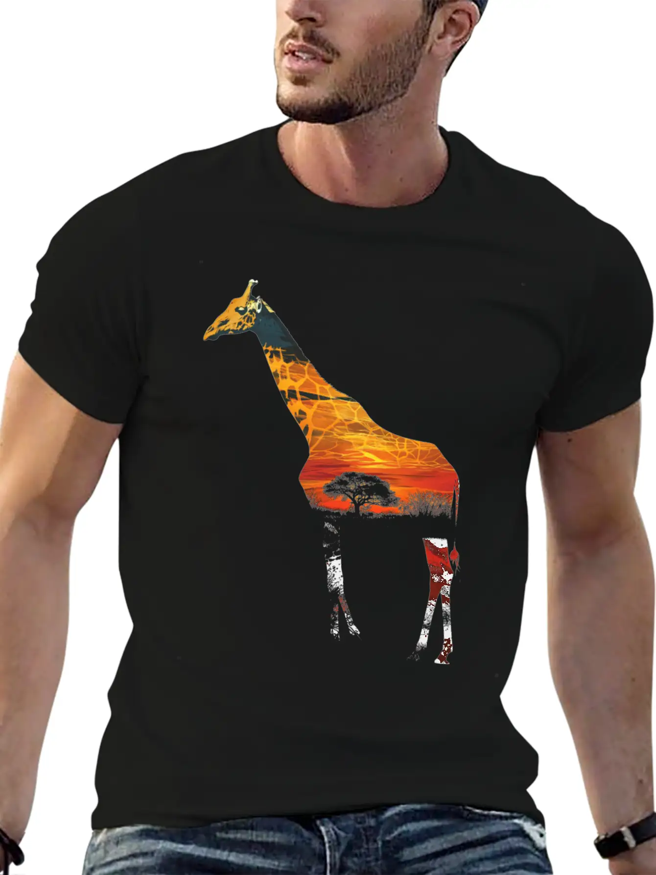 Giraffe African Savannah Unisex Casual T-Shirt – Clean Design For Daily Comfort