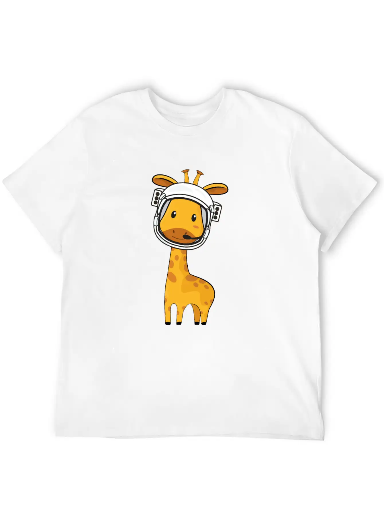 Giraffe Astronaut Classic Fit Graphic Tee For Daily Comfort – Unisex Cotton Shirt
