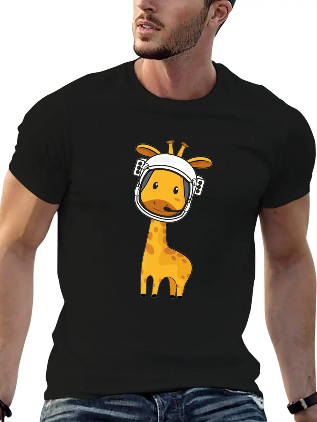 Giraffe Astronaut Unisex Casual T-Shirt – Clean Design For Daily Comfort