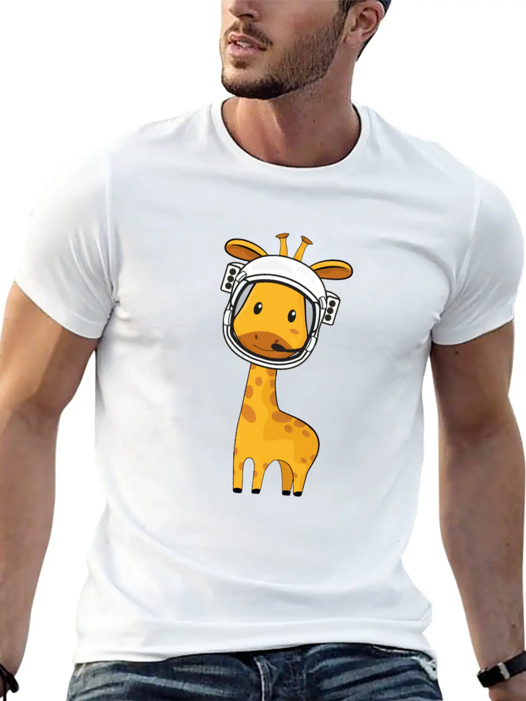 Giraffe Astronaut Unisex Casual T-Shirt – Clean Design For Daily Comfort