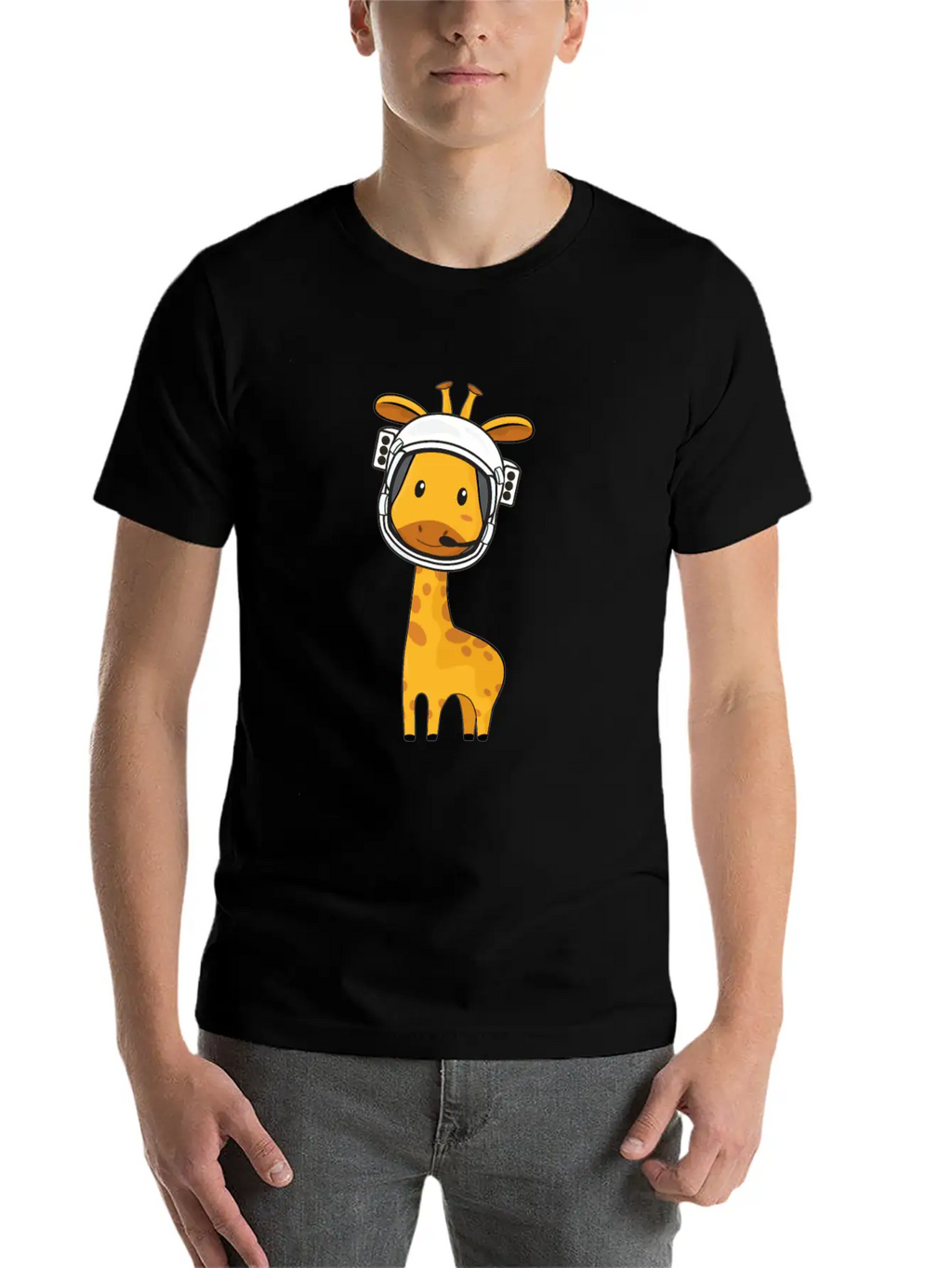 Giraffe Astronaut Unisex Casual T-Shirt – Clean Design For Daily Comfort
