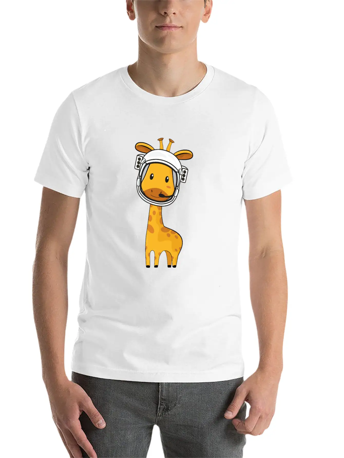 Giraffe Astronaut Unisex Casual T-Shirt – Clean Design For Daily Comfort