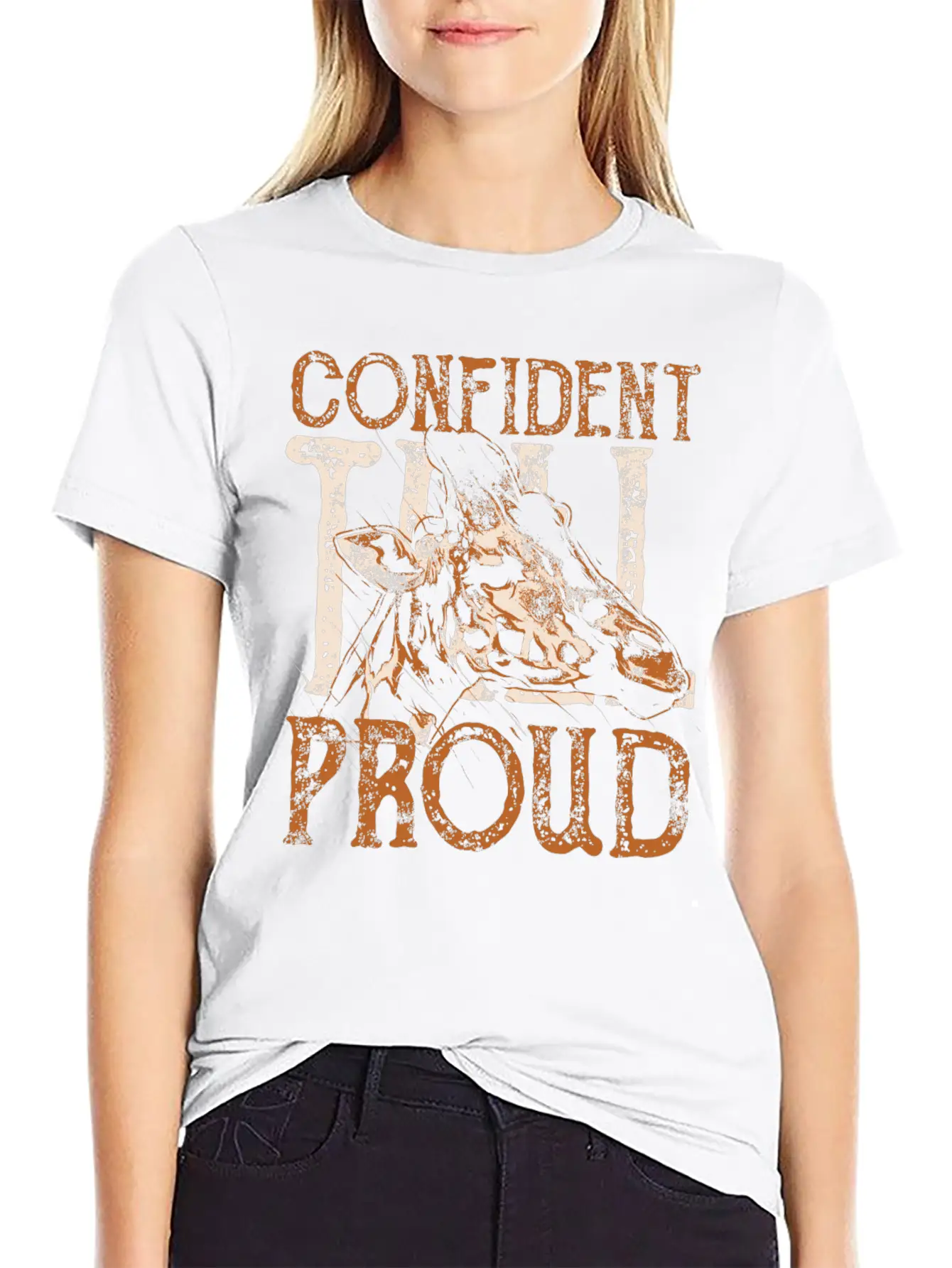 Giraffe Design Unisex Short Sleeve Soft Cotton T-Shirt – Casual Everyday Wear