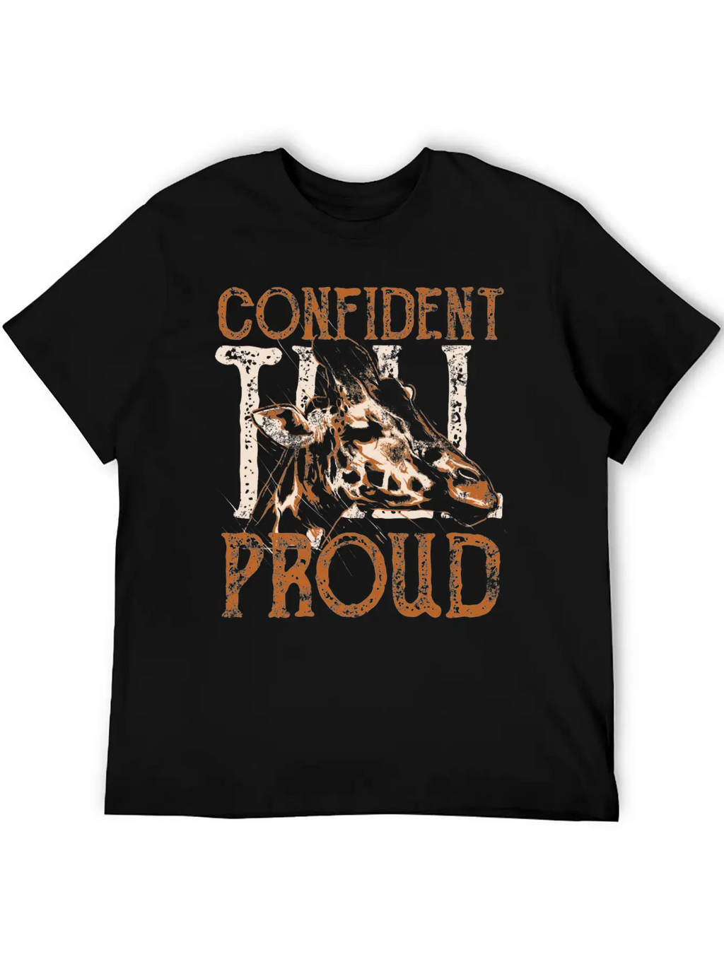 Giraffe Design Unisex Short Sleeve Soft Cotton T-Shirt – Casual Everyday Wear
