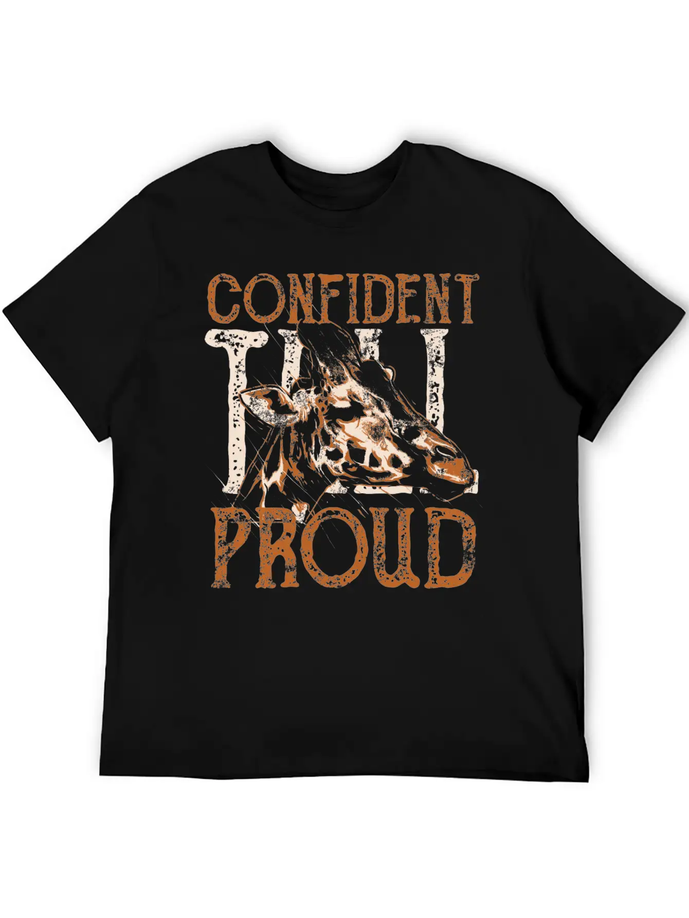 Giraffe Design Unisex Short Sleeve Soft Cotton T-Shirt – Casual Everyday Wear