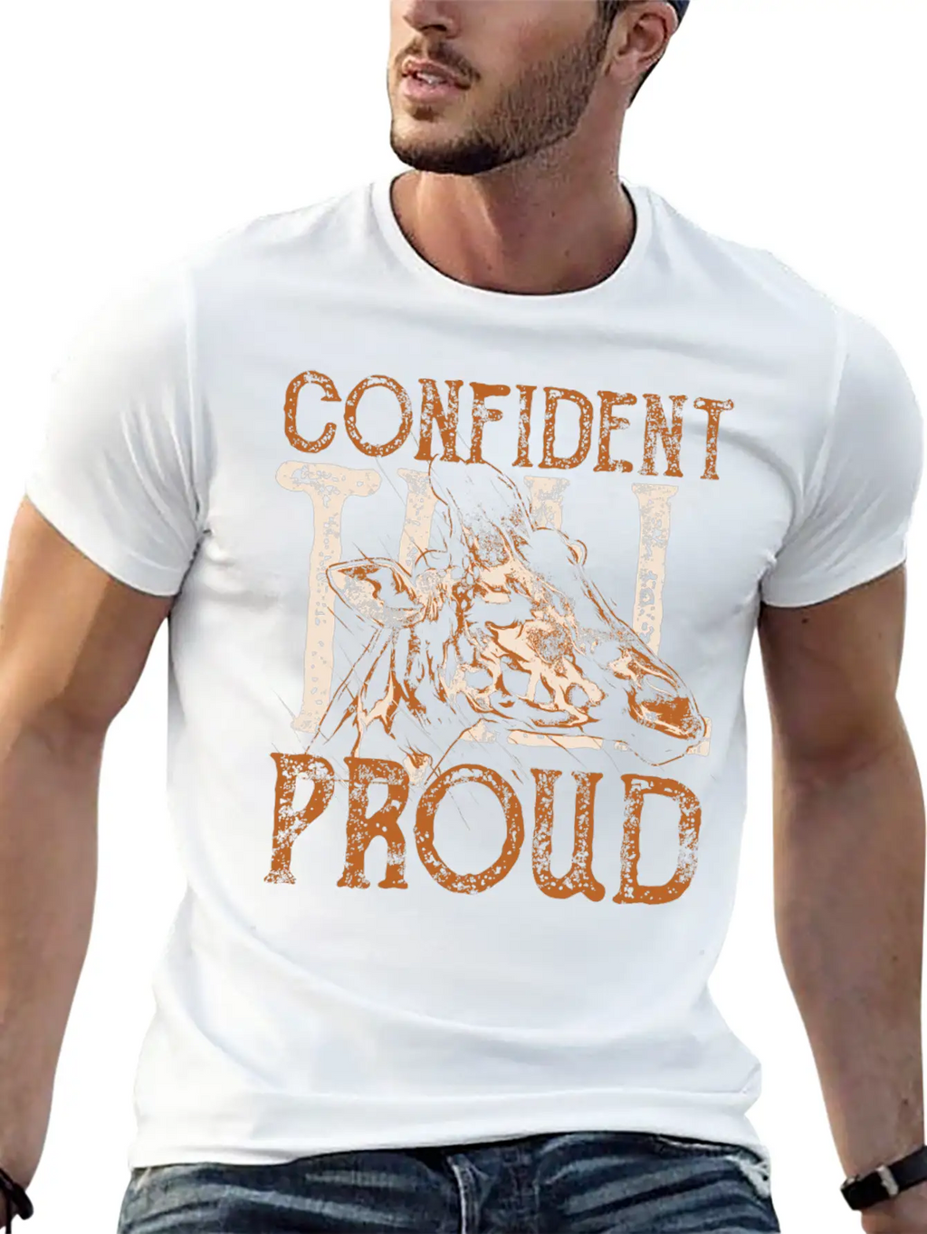 Giraffe Design Unisex Short Sleeve Soft Cotton T-Shirt – Casual Everyday Wear