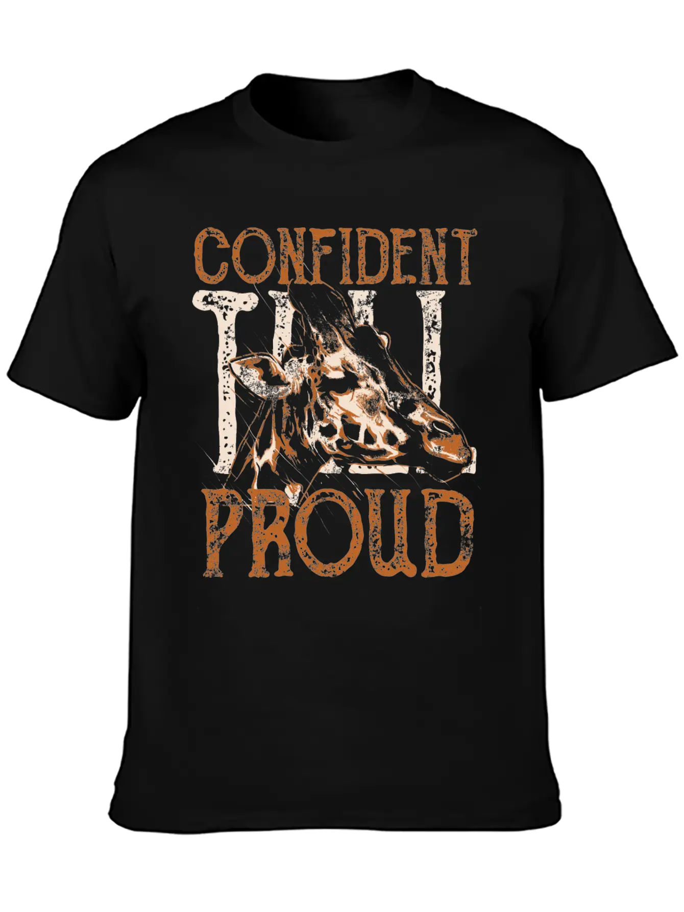 Giraffe Design Unisex Short Sleeve Soft Cotton T-Shirt – Casual Everyday Wear