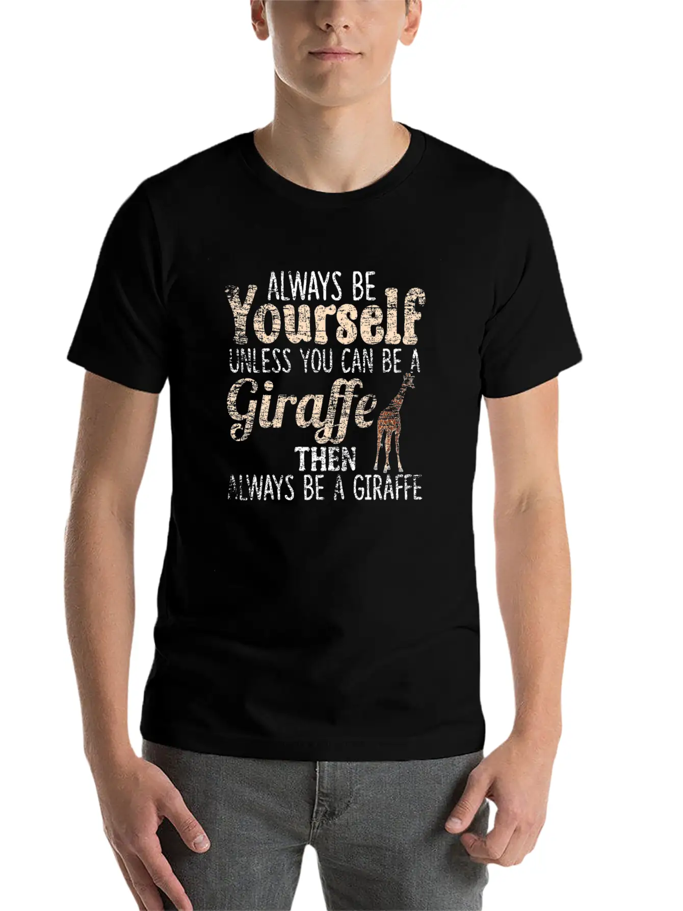 Giraffe Essential Cotton Tee For Daily Outfits – Unisex Style
