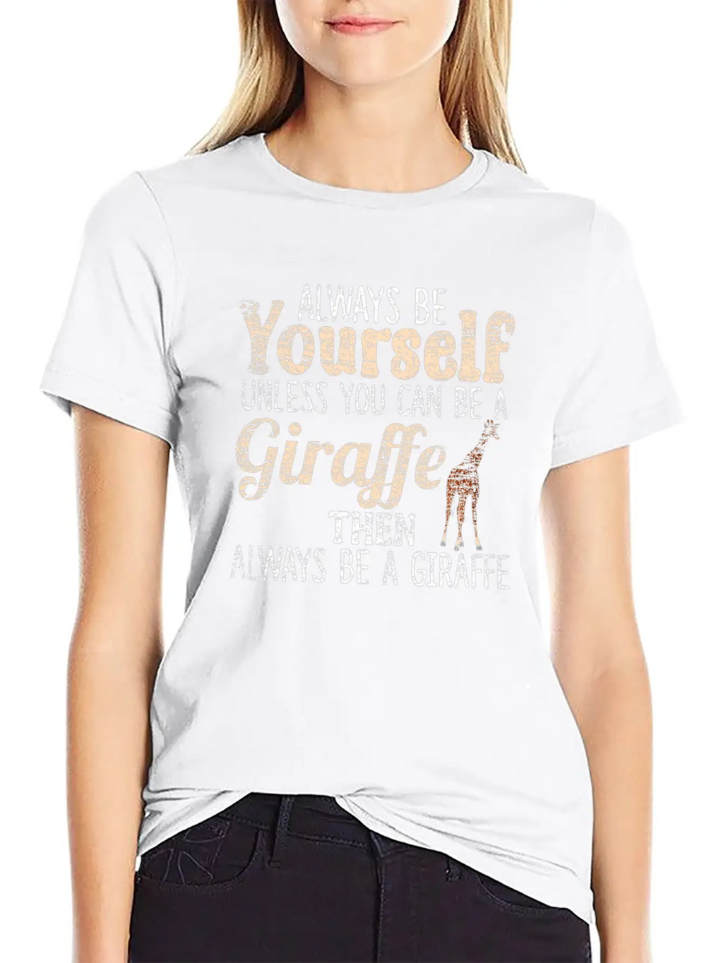 Giraffe Essential Cotton Tee For Daily Outfits – Unisex Style