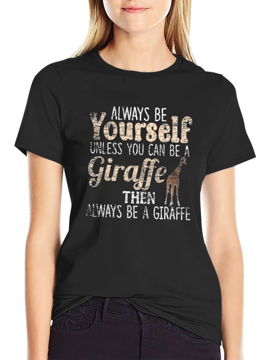 Giraffe Essential Cotton Tee For Daily Outfits – Unisex Style