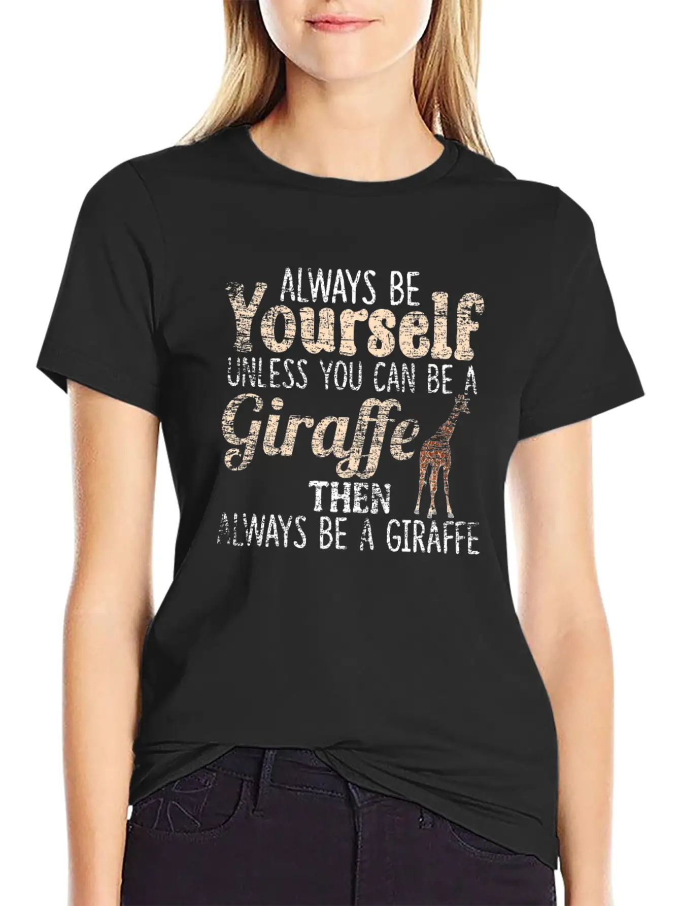 Giraffe Essential Cotton Tee For Daily Outfits – Unisex Style
