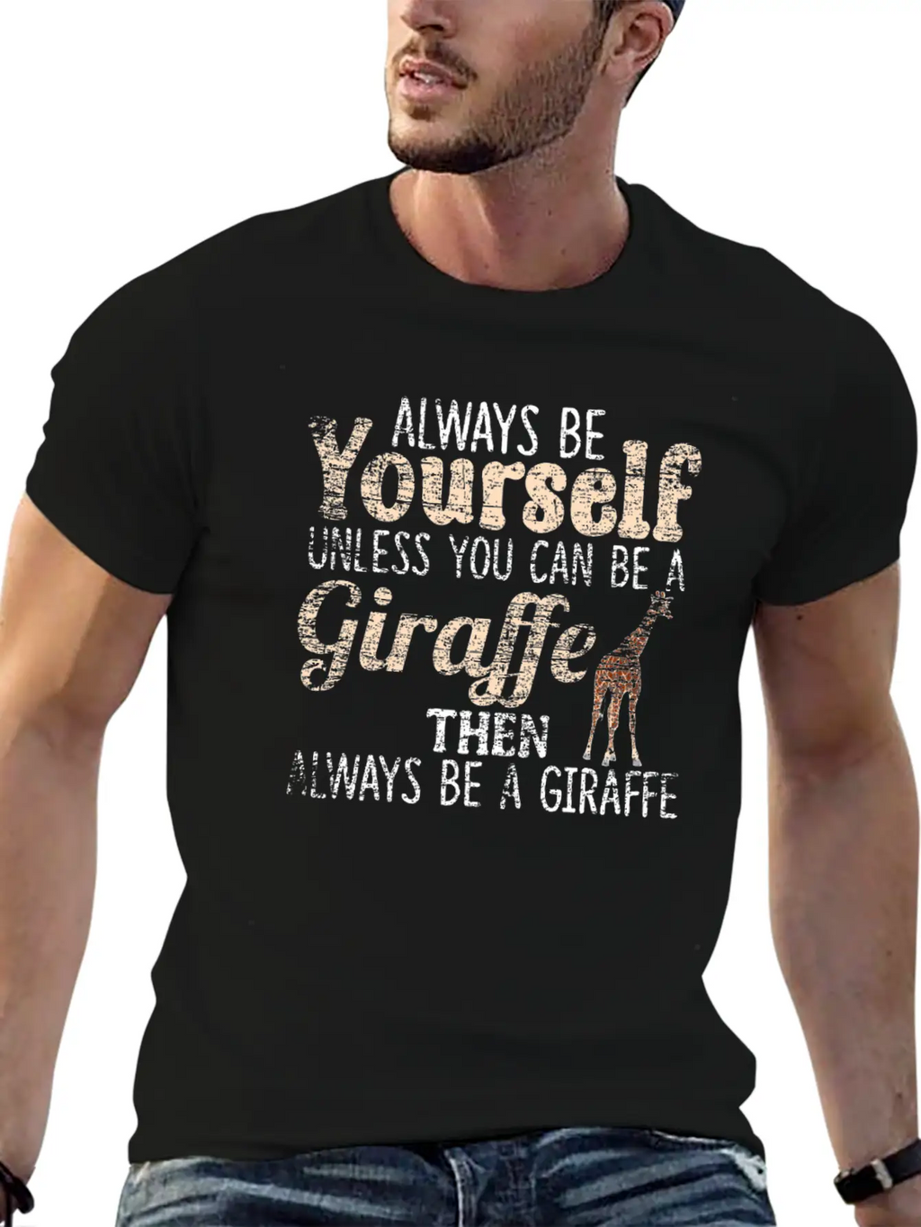 Giraffe Essential Cotton Tee For Daily Outfits – Unisex Style