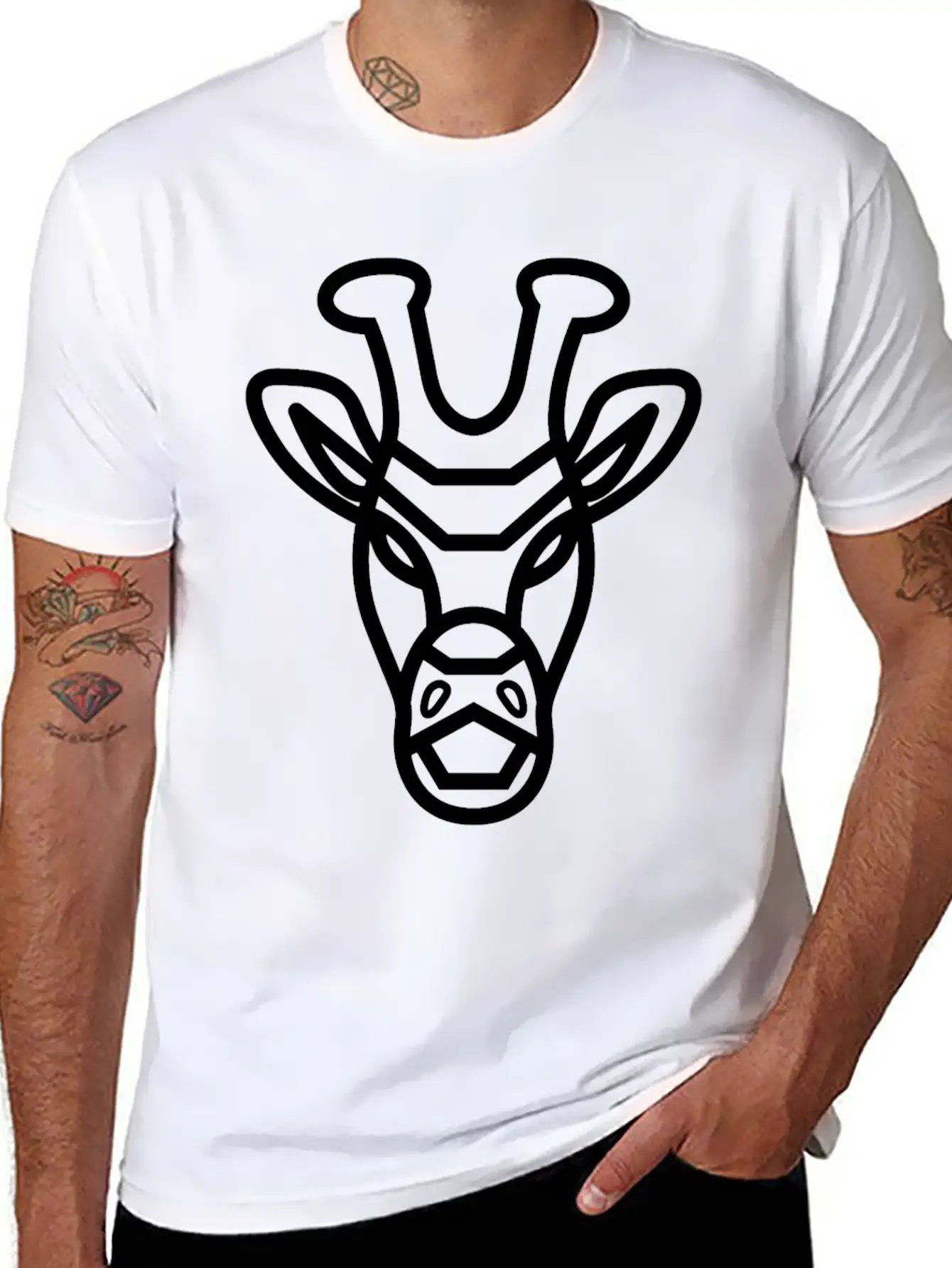 Giraffe Face Giraffe Stylish Everyday T-Shirt – Unisex Basic Cotton Tee