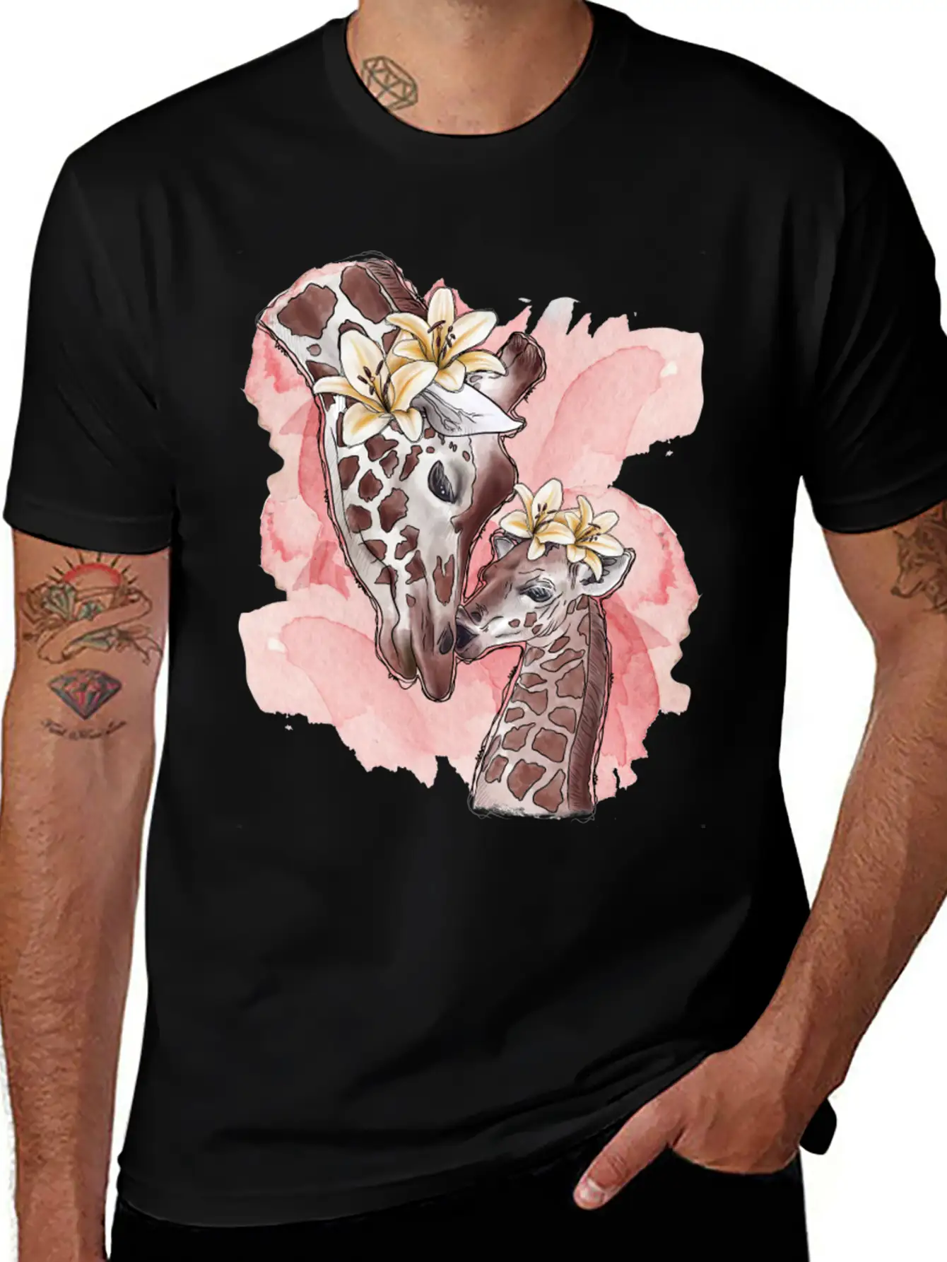Giraffe Mama Unisex Casual T-Shirt – Clean Design For Daily Comfort