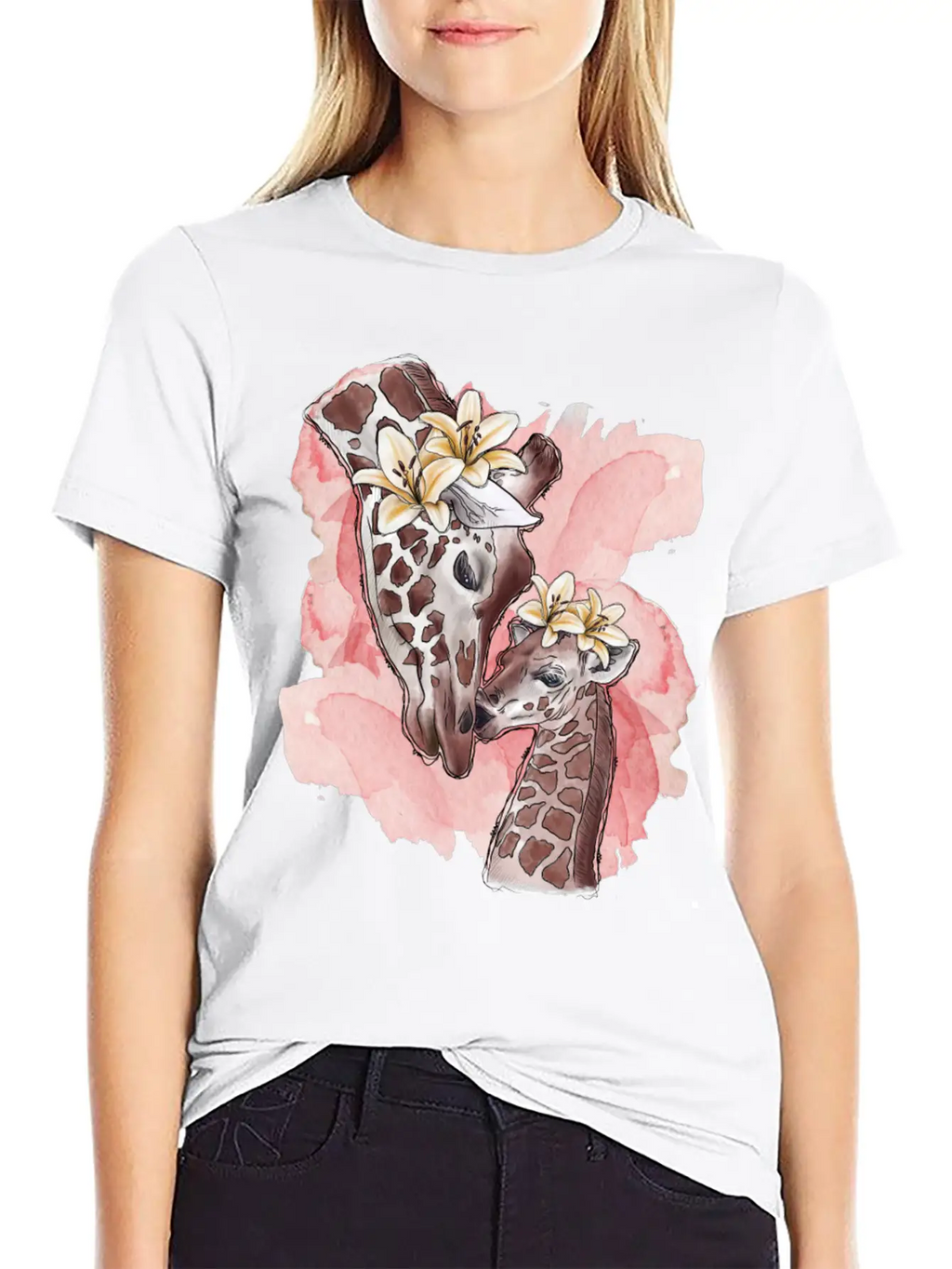 Giraffe Mama Unisex Casual T-Shirt – Clean Design For Daily Comfort