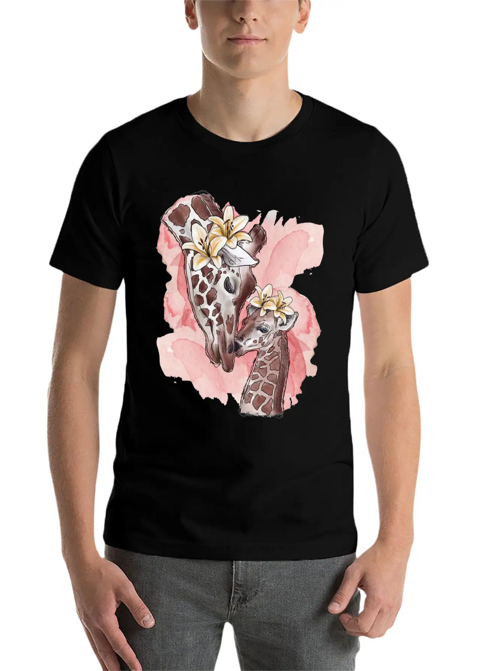 Giraffe Mama Unisex Casual T-Shirt – Clean Design For Daily Comfort