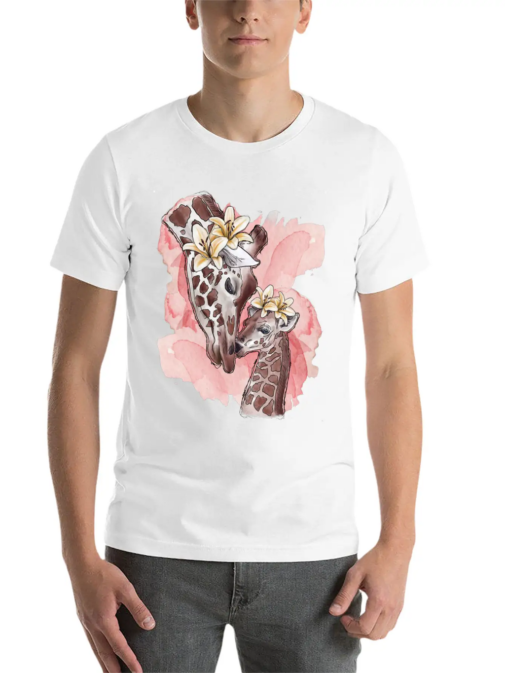 Giraffe Mama Unisex Casual T-Shirt – Clean Design For Daily Comfort