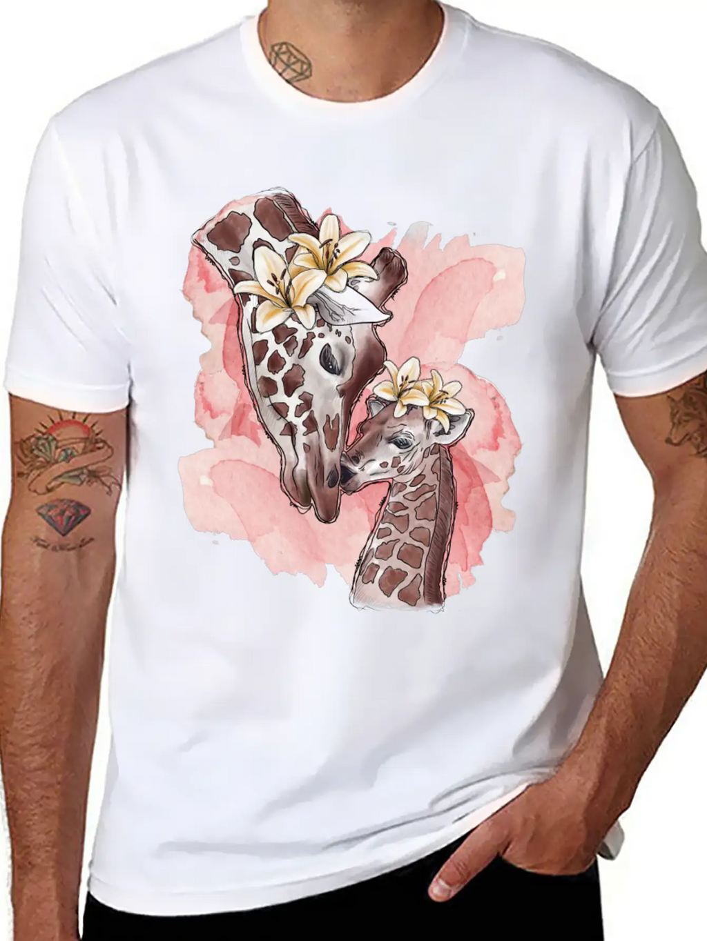 Giraffe Mama Unisex Casual T-Shirt – Clean Design For Daily Comfort