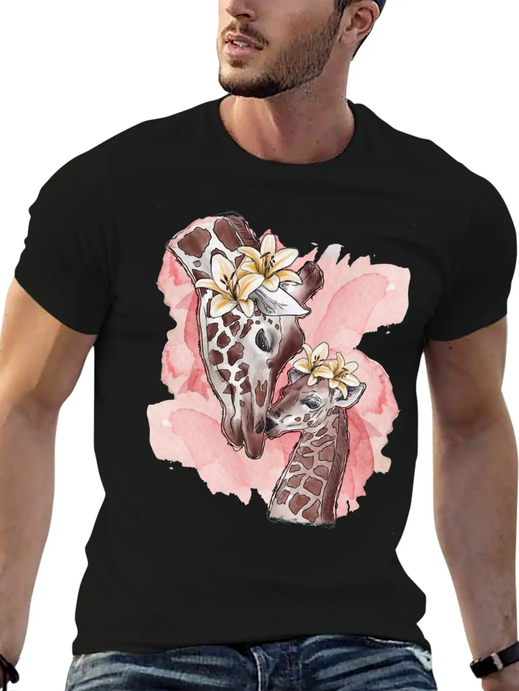 Giraffe Mama Unisex Casual T-Shirt – Clean Design For Daily Comfort