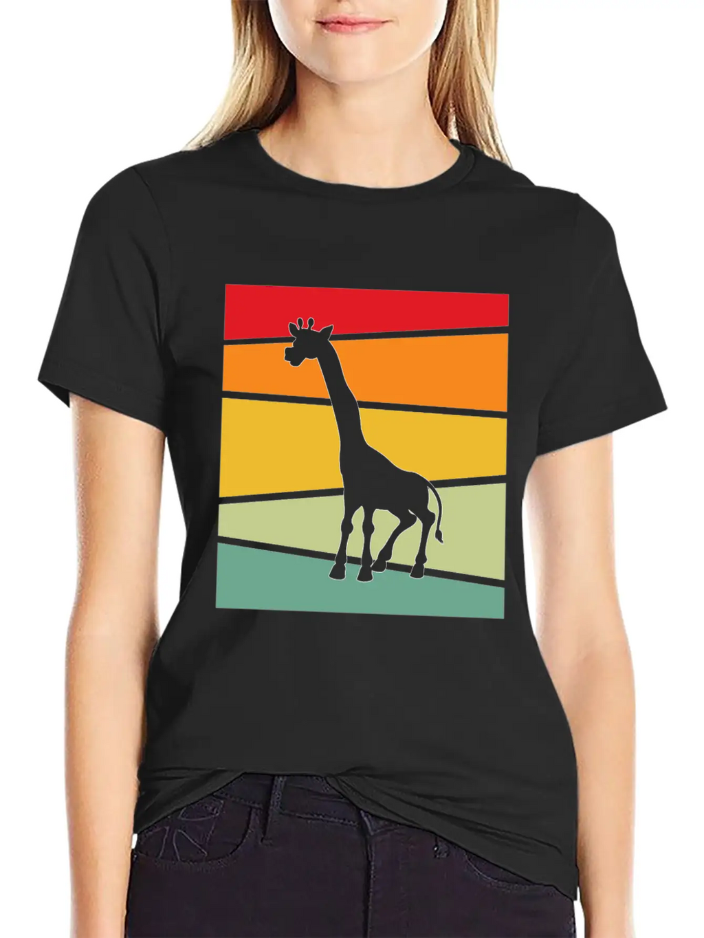 Giraffe Retro Unisex Casual T-Shirt – Clean Design For Daily Comfort