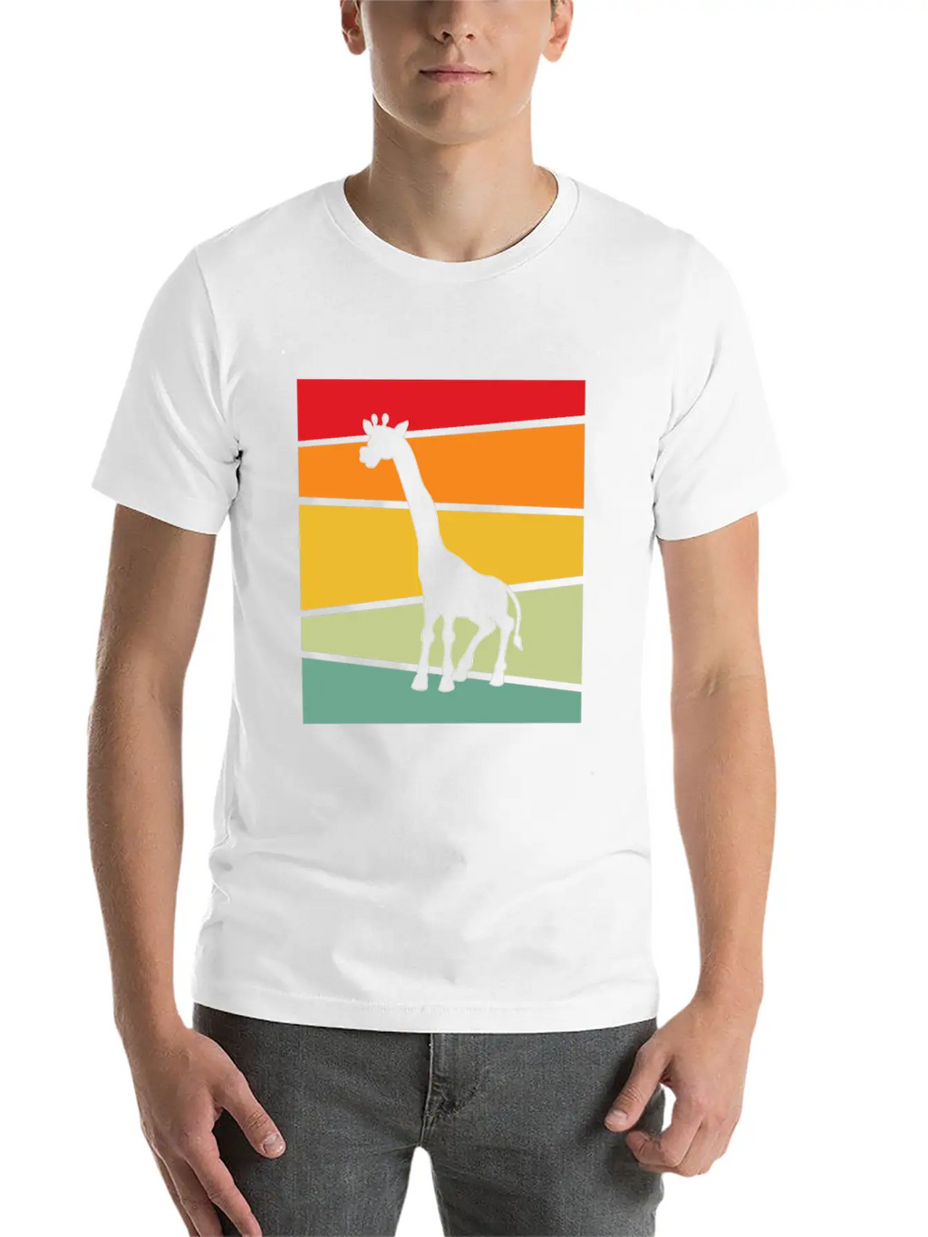 Giraffe Retro Unisex Casual T-Shirt – Clean Design For Daily Comfort